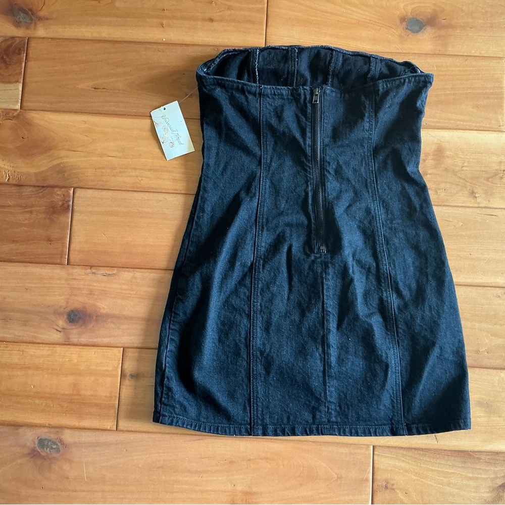 Universal Thread Black denim Strapless Mini Dress… - image 2